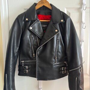 Vegan Women's Leather Jacket — Size Large — Straight to Hell Vegan Defector Styl